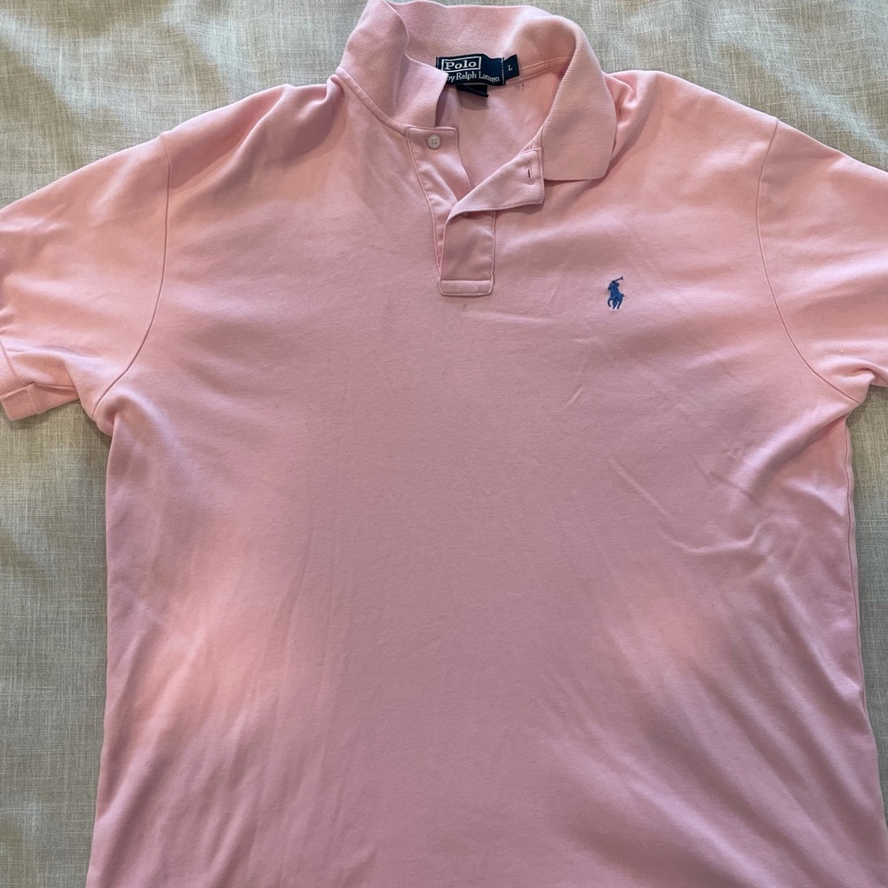 Pink L collard polo t shirt